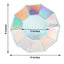 25-Pack Paper 9" Decagon Dinner Plates in Iridescent - Disposable Geometric Party Plates for Disco & Space Themed Events