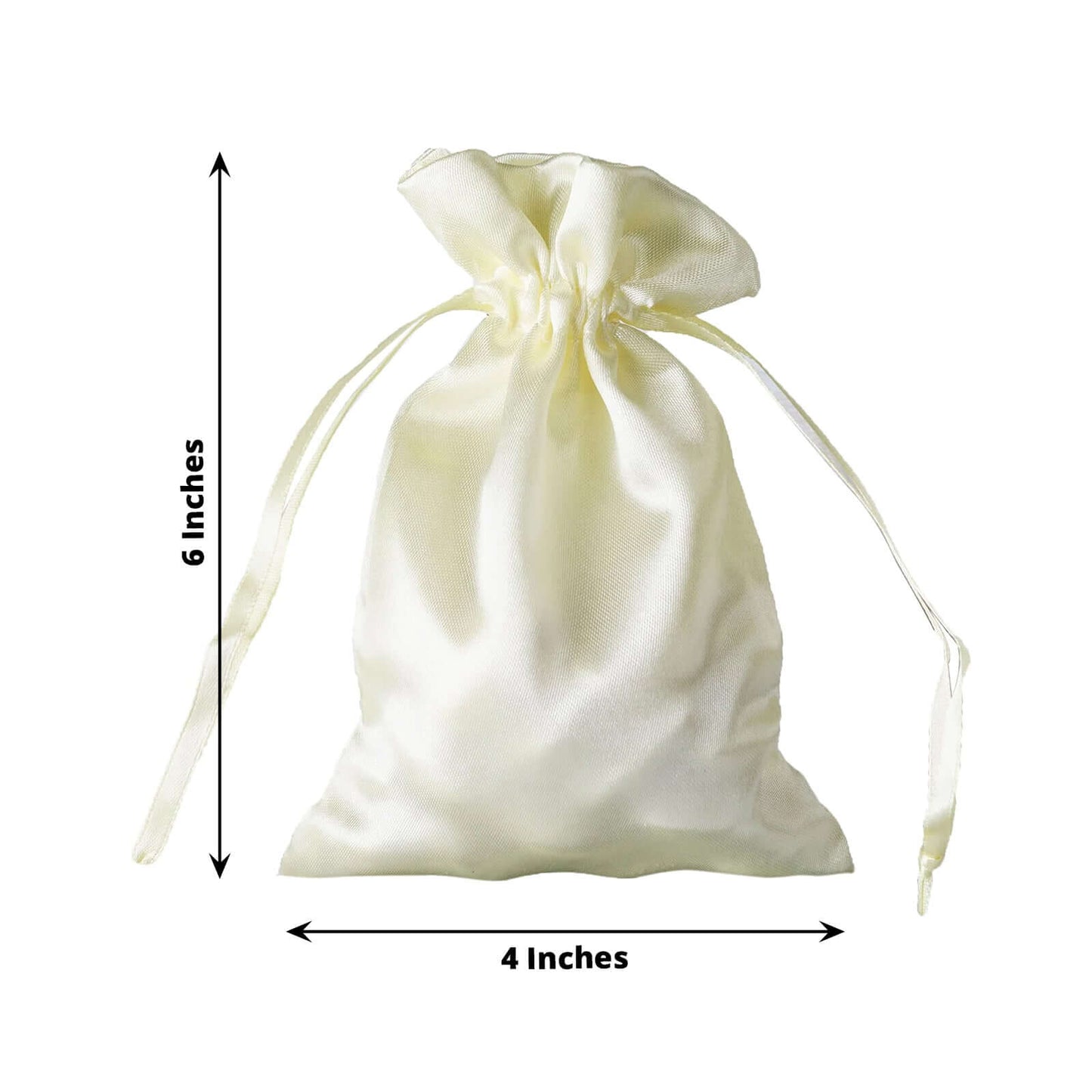 12 Pack 4"x6" Yellow Satin Drawstring Wedding Party Favor Gift Bags