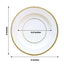 25-Pack Paper 8" Round Dessert Plates in White Sunray Design with Gold Rim - Disposable Heavy Duty 350GSM Appetizer Salad Plates for Banquets & Celebrations