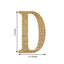 Decorative Rhinestone Alphabet "D" Letter Stickers, Glitter Adhesive Craft Letters Gold DIY Sparkle Embellishments 4"