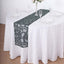 Mesh 12"x108" Table Runner Hunter Emerald Green - Leaf Vine Embroidery