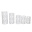 Set of 5 White Wave Mesh Cylinder Pedestal Stand Covers with Embroidered Sequins, Pillar Prop Covers - 160 GSM