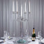 5 Arm Crystal Glass Candelabra Clear- Exquisite Decorative Taper Candle Holder Table Centerpiece for Grand Celebrations 27"