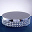 Metal Cake Stand Pedestal Crystal Beaded Design Silver - Cupcake Display and Dessert Riser 13"