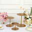Set of 3 Metal Pedestal Cake Stands Heavy Duty Round Design Gold - Cupcake Dessert Display Props 8", 10", 12"