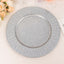 4-Pack Metal Round Charger Plates 13" in Silver with Galvanized Ruffled Rim, Contemporary Charger Tableware