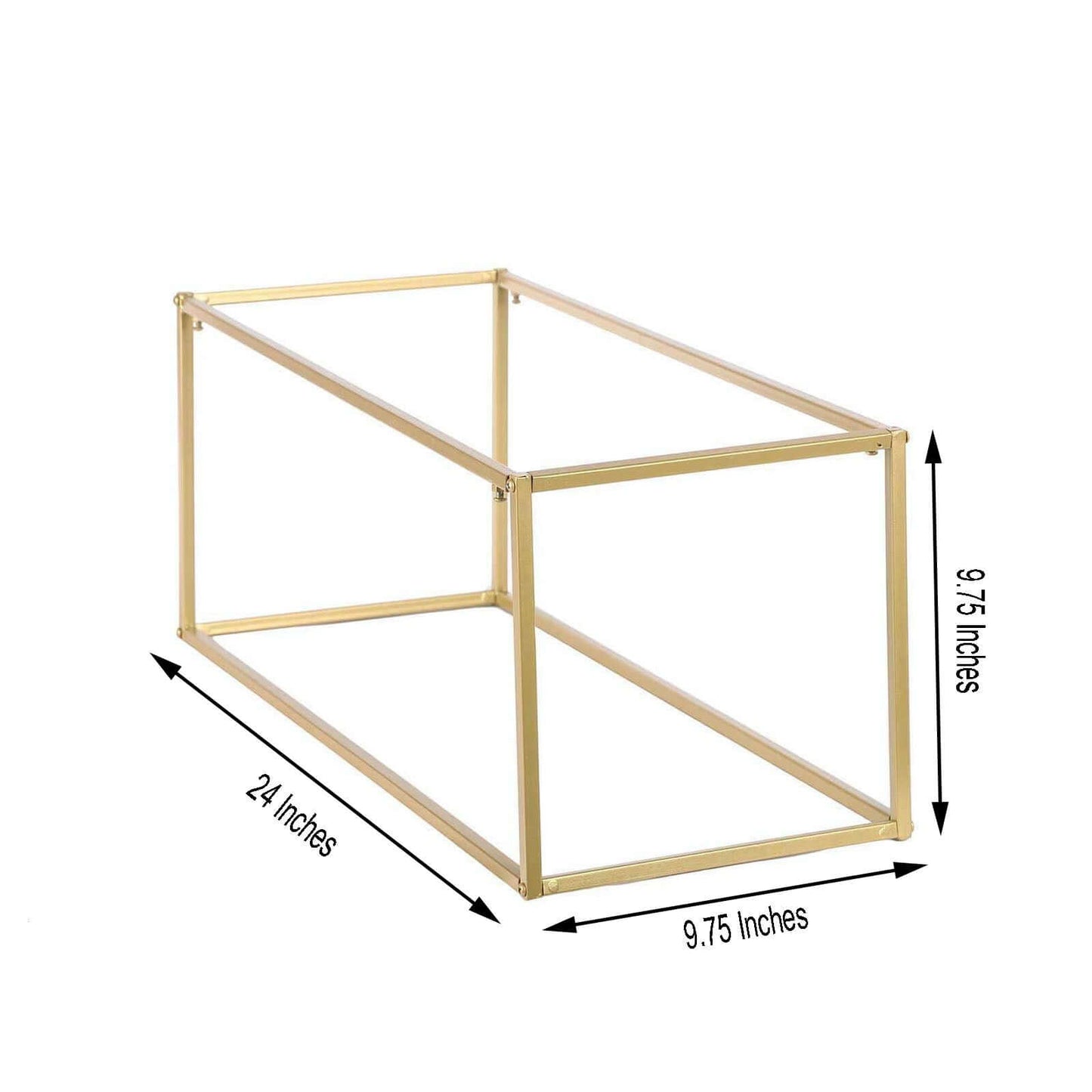 2-Pack Wedding Flower Stand Gold Metal Geometric Column Frame Rectangular - Versatile Floral Pedestal for Sophisticated Arrangements 24"