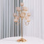 Metal Crystal Beaded Candelabra Gold 13 Arm Design - Table Centerpiece for Events 40"