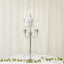 Metal Floor Candelabra Candle Holder, 9-Arm Vintage Taper Stand Silver Table Centerpiece for Weddings & Parties 46" Tall