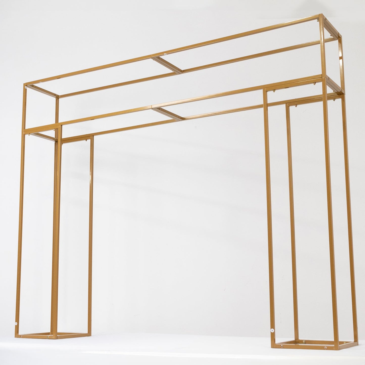 5ft Over the Table Stand in Gold, Freestanding Rectangular Double Frame Over the Table Rod for Floral Balloon DÃ©cor