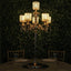 Metal Pearl Beaded Candelabra in Gold 6-Arm - Stylish Table Centerpiece with Crystal Chandelier Pendants