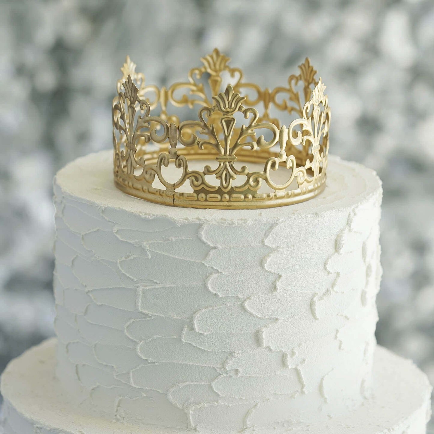 Metal Princess Crown Cake Topper Gold - Exquisite Cake Centerpiece Decor for QuinceaÃ±eras Bridal Showers & Fairytale-Themed Events 2"