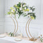 Metal Wedding Centerpiece Curvy Design Gold - Floral Arch Frame Table Stand 38"