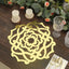 6-Pack Disposable Table Placemats in Metallic Gold Laser Cut Flower Design - 700GSM Cardboard Placemats for Glamorous Table Settings 13"