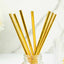 50-Pack Paper Drinking Straws Metallic Gold Foil Food Grade - Disposable Biodegradable Straws for Events 8"