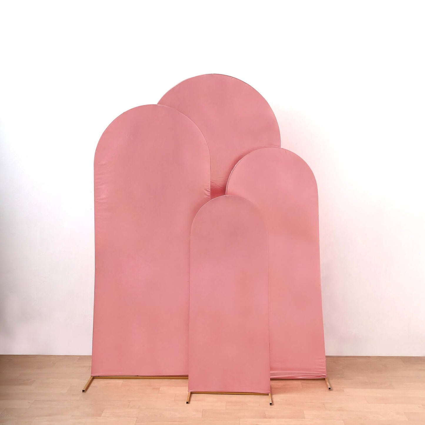 Set of 4 Metallic Rose Gold Shiny Aluminum Alloy Wedding Arch Cover For Round Top Chiara Backdrop Stand - 4ft,5ft,6ft,7ft