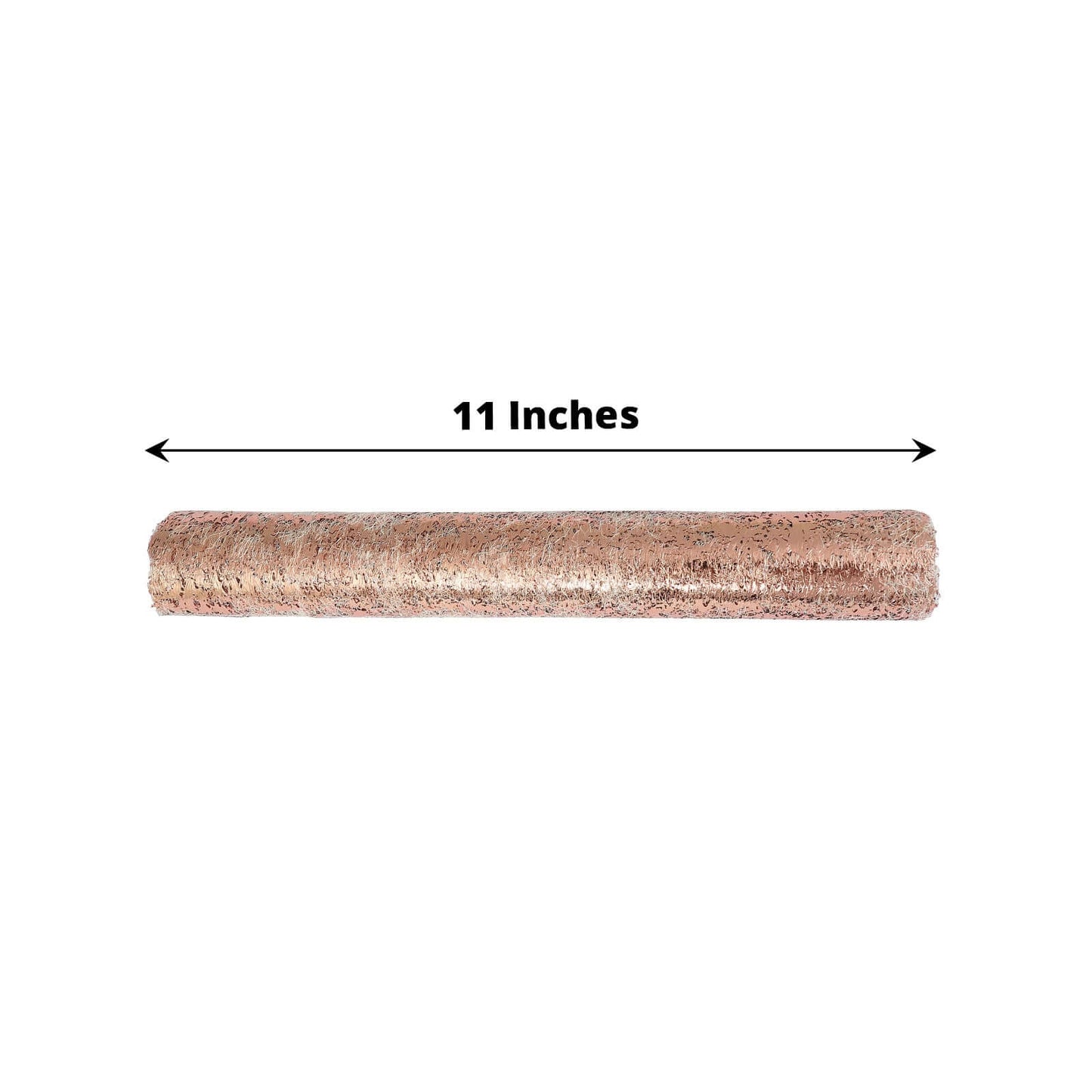 Mesh Polyester 108" Table Runner Roll Metallic Rose Gold - Distressed Foil Look Disposable Table Decor