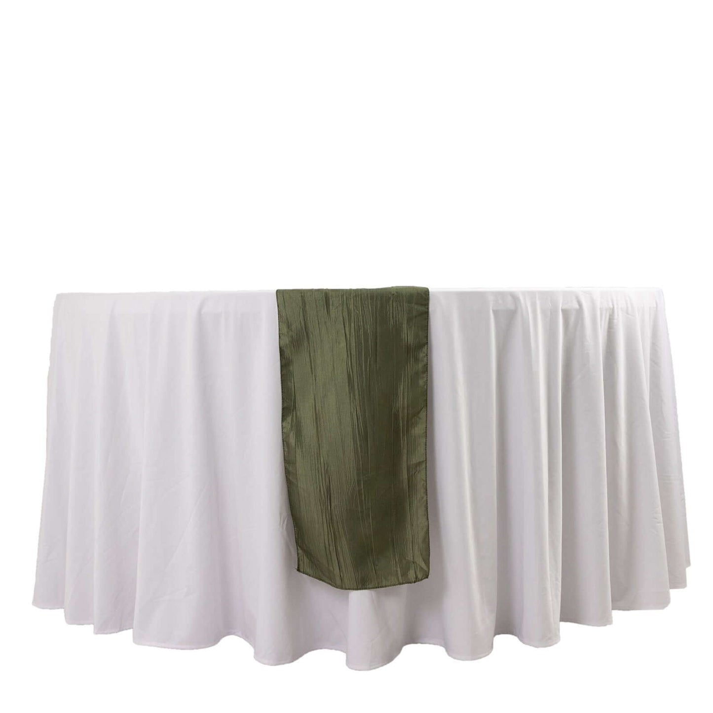 Taffeta 12"x108" Table Runner Dusty Sage Green - Accordion Crinkle Design