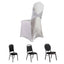 Spandex Banquet Chair Cover Metallic Silver Tinsel with Sash and Rhinestone Buckle - Shimmering Fitted Slipcover