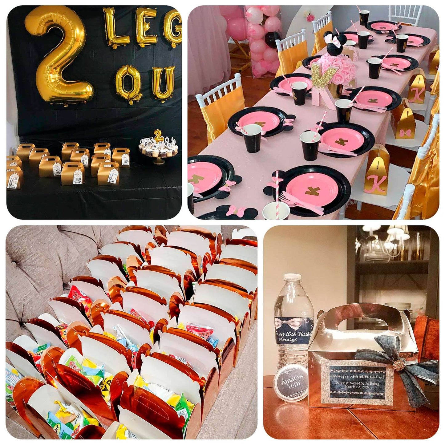 25 Pack Metallic Silver Candy Gift Tote Gable Boxes, Party Favor Treat Bags - 6"x3.5"x7"