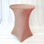 Metallic Spandex 36" Fitted Glitter Round Cocktail Table Cover Rose Gold - Stretch Fit for High Top Tables