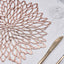 6-Pack Dining Table Mats Floral Design Rose Gold - Metallic Vinyl Round Non-Slip Mats for Tables 15"