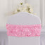 5 Pack Satin Spandex Chair Sashes Pink - Rosette Design Stretch Chair Bands 6"x14"