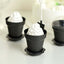 12-Pack Dessert Cups Succulent Planter Design Black - Plastic Serving Cups with Lids and Shovels 4"