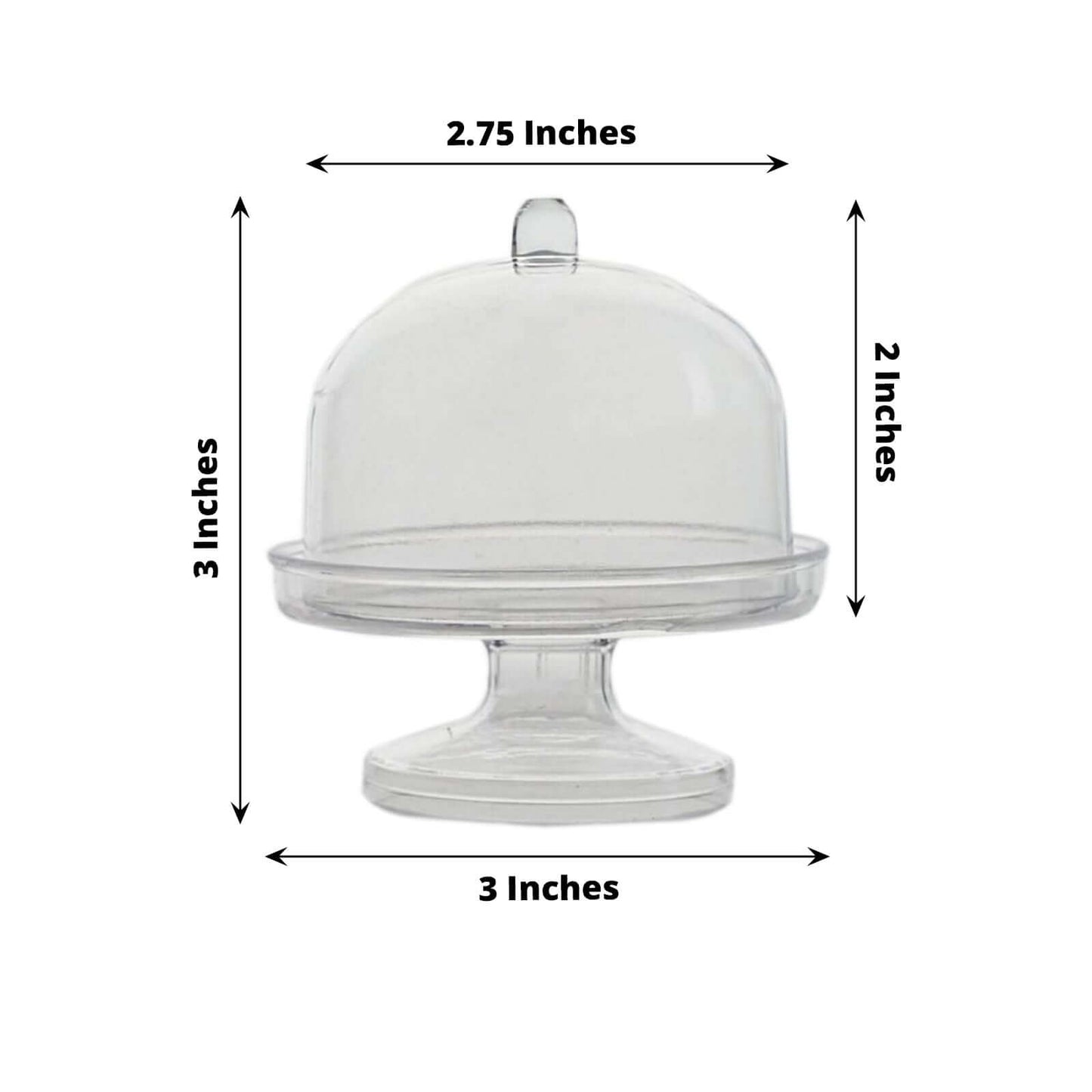 12-Pack Fillable Mini Pedestal Candy Container Clear - Stylish Candy Treat Favor Containers with Dome Lid 3"