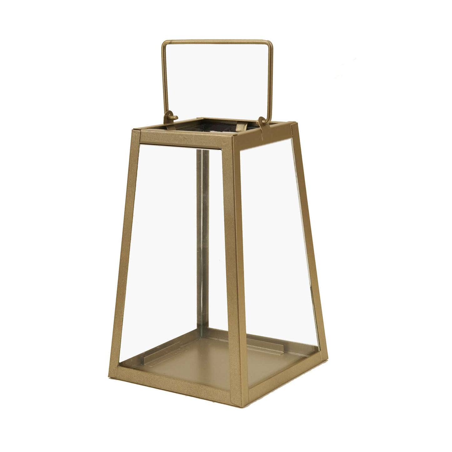 2-Pack Metal Candle Lanterns Trapezoid Geometric Design Gold - Hanging Terrariums Table Centerpieces for Indoor/Outdoor 6"