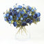4 Pack 12" Artificial Navy Blue Ranunculus Silk Flower Bridal Bouquets, Faux Buttercup Floral Arrangement