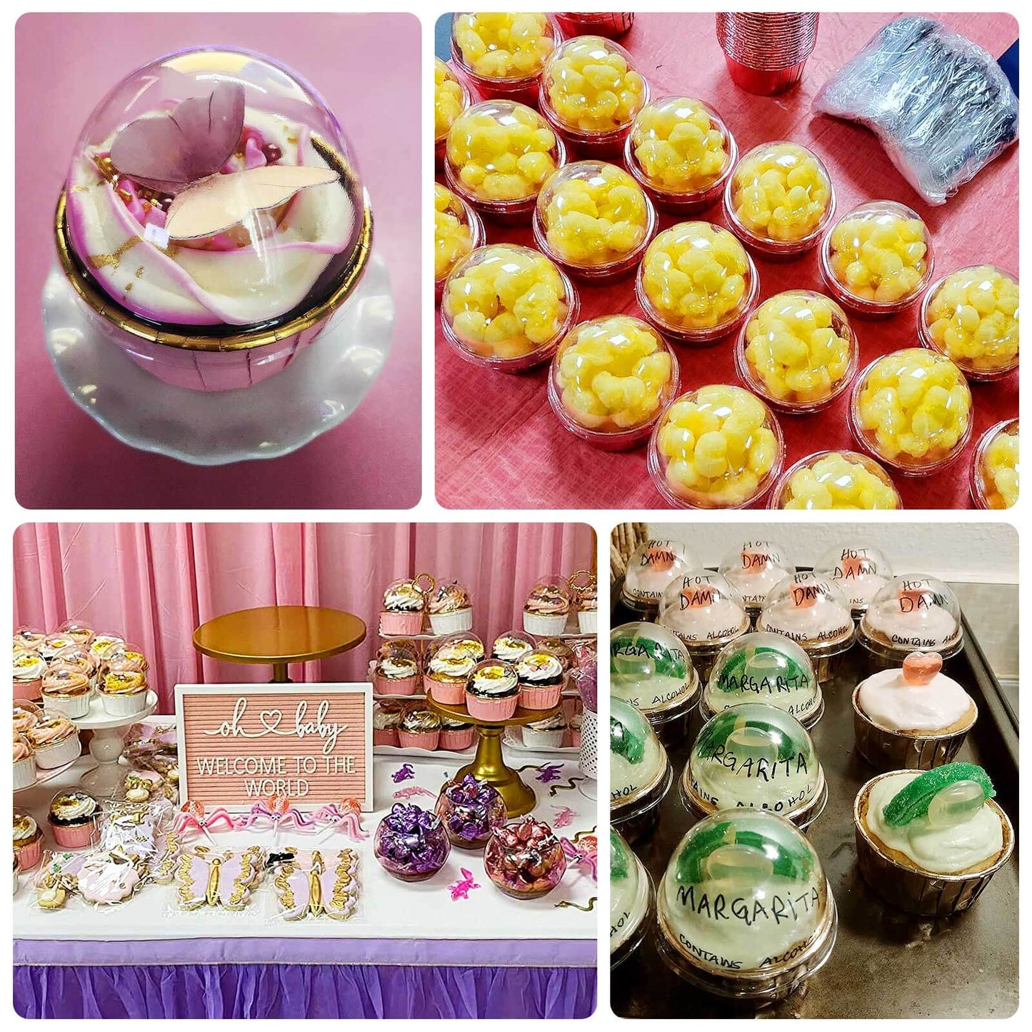 50-Pack Plastic Dome Lids For Cupcake Liners Clear - Food Safe Disposable Baking Cake Cup Lids for Dessert Buffets Bakery Displays & Party Favors 3"