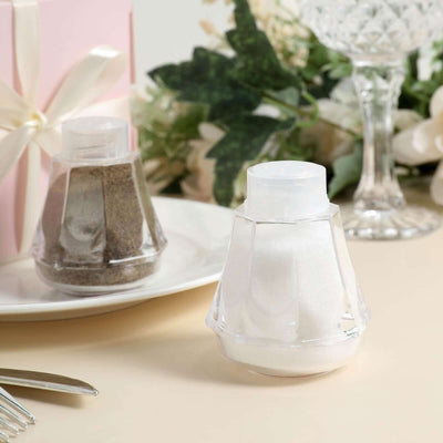 12 Pack 2.5" Clear Plastic Salt and Pepper Shakers Party Favor Gifts