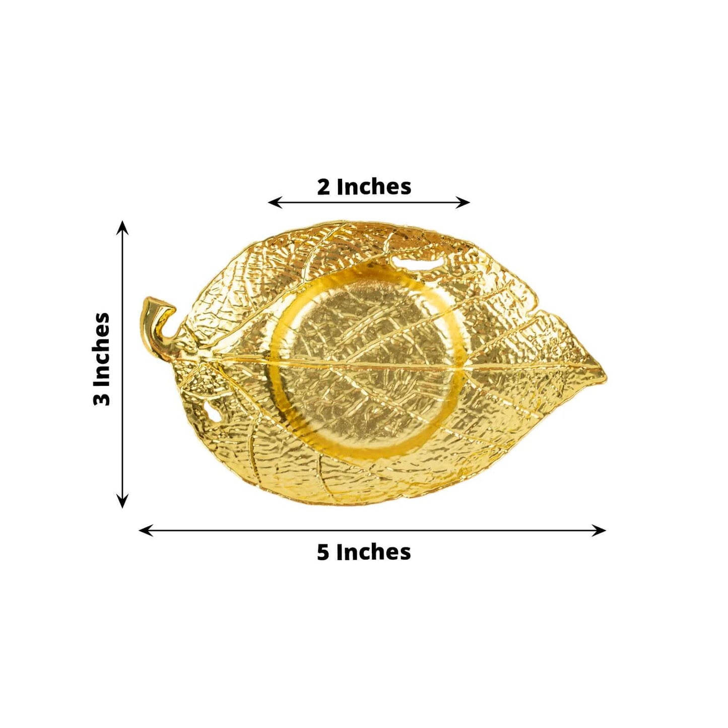 3-Pack Metal Votive Candle Holders Maple Leaf Design Shiny Gold - Vintage Mini Tea Cup Saucers 5"