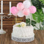 11 Pcs Balloon Cake Topper Blush, Pink and White - Whimsical Clustered Mini Garland Cake Inserts DIY Party Decorations