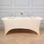 Stretch Spandex 96"x30" Rectangle Table Cover Beige - Durable Form-Fitting Tablecloth