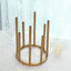 Flower Vase Gold Metal Minimalist 8-Tubes Round Base Design - Single Stem Bud Centerpiece for Arrangements 10"