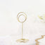 10-Pack Metal Card Holder Stands Mini Circle Hoop Design Gold - Table Number Stands and Wedding Place Card Menu Clips 3.5"