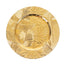 6-Pack Acrylic Round Charger Plates 13" in Metallic Gold with Embossed Tropical Leaves, Decorative Dinner Charger Tableware
