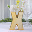 Shiny Ceramic Vase Letter "X" Gold Plated - Chic Bud Planter Pot for Events & Decor 6"