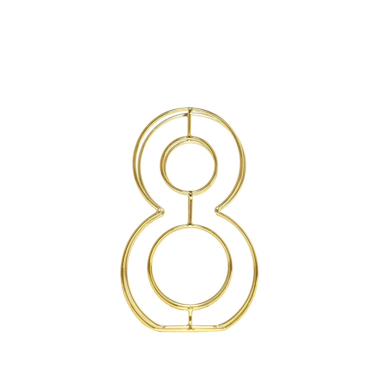 8" Tall Gold Freestanding 3D Decorative Metal Wire Numbers, Wedding Table Numbers -8