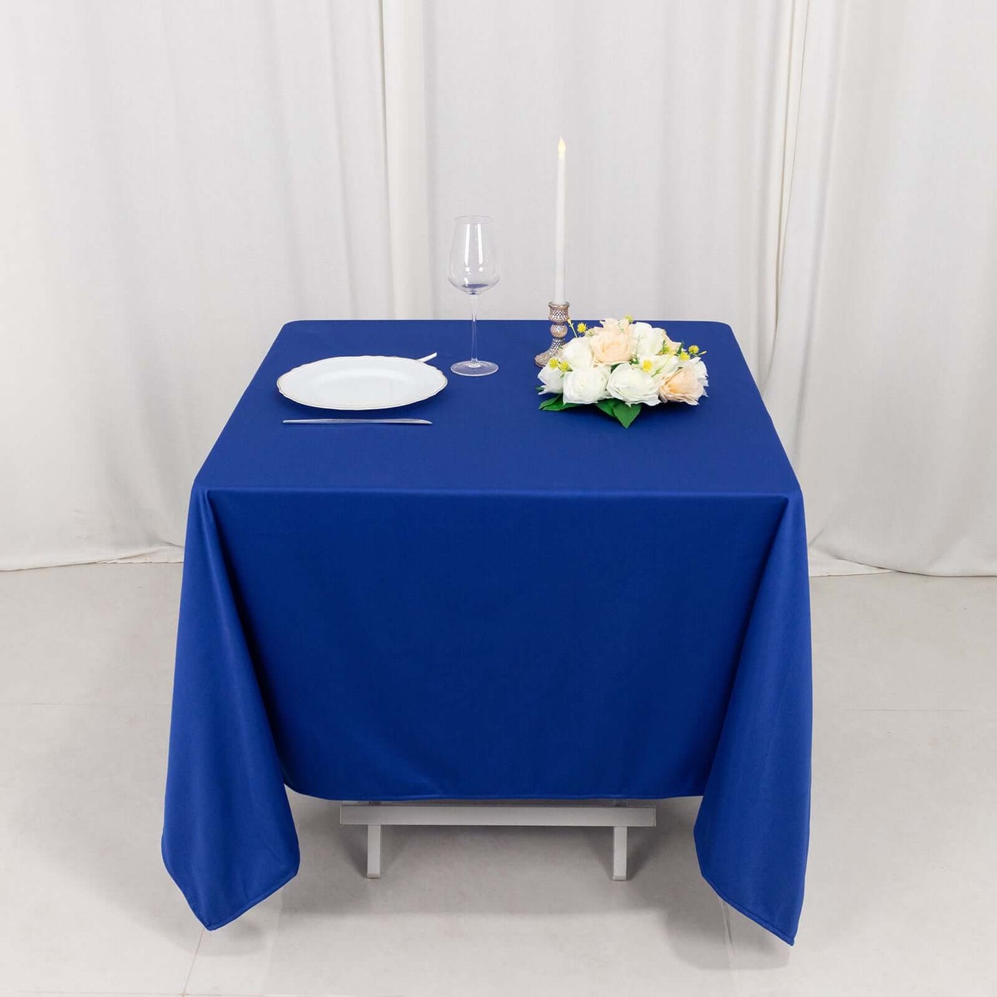 Scuba Square 70"x70" Tablecloth Royal Blue - Wrinkle Free & Stain Resistant Table Cover