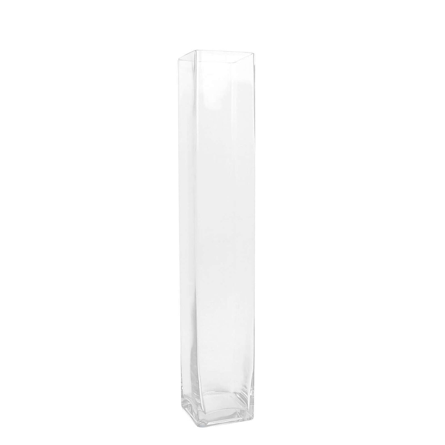 2-Pack Glass Cylinder Vases Square Clear - Durable Heavy Duty Floral Centerpieces for Weddings 28"