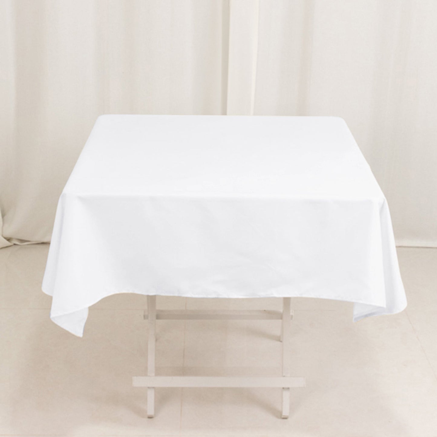 Cotton Blend 54"x54" Square Tablecloth White - Wrinkle-Resistant Table Cover