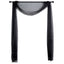 18ft Black Sheer Organza Wedding Arch Drapery Fabric, Window Scarf Valance