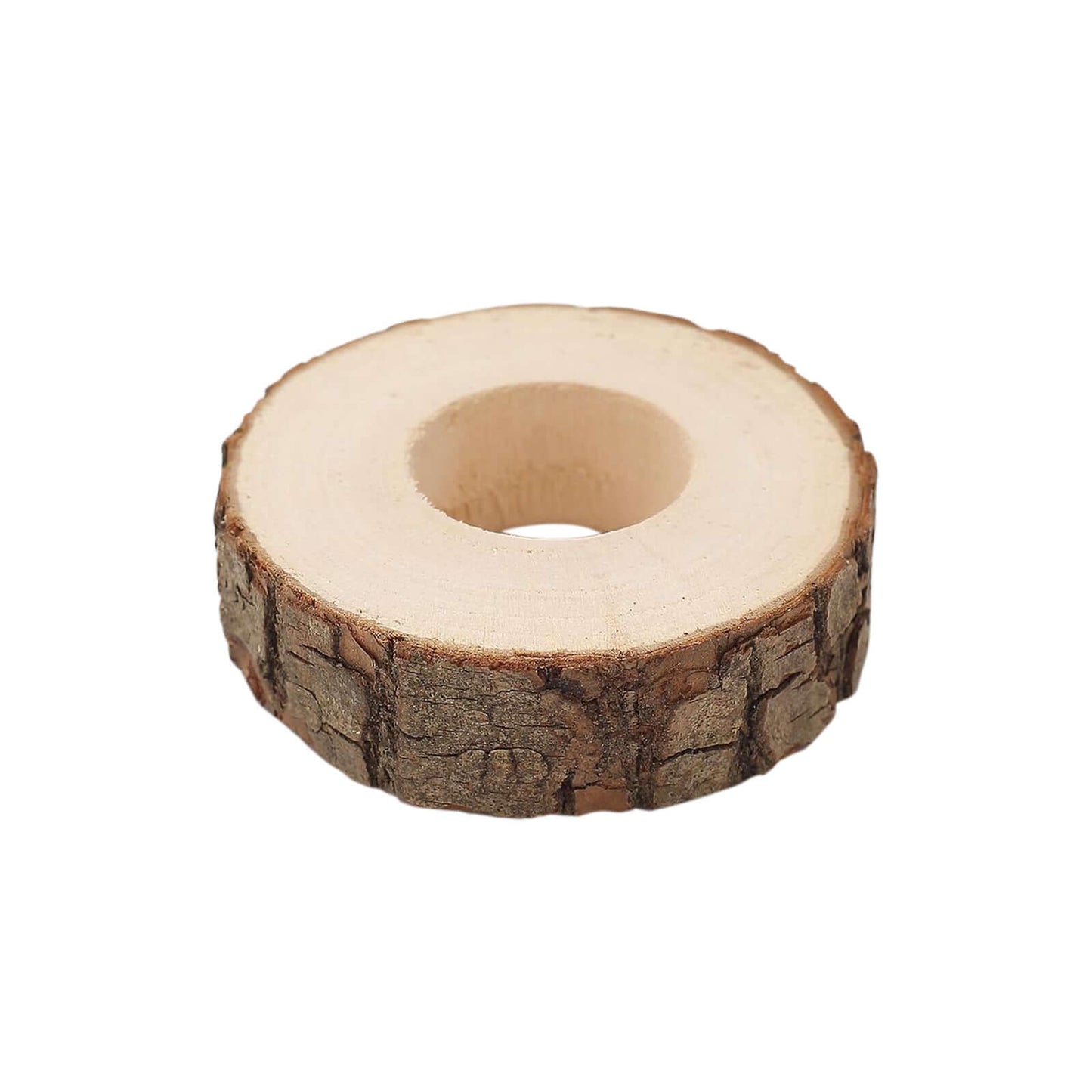 4 Pack 3" Rustic Natural Birch Wood Farmhouse Napkin Rings, Boho Napkin Holder Wood Slices