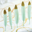 30-Pack Turkey Feathers Craft Feathers Glitter Gold Tip Mint - Decorative Feathers for DIY Party Projects