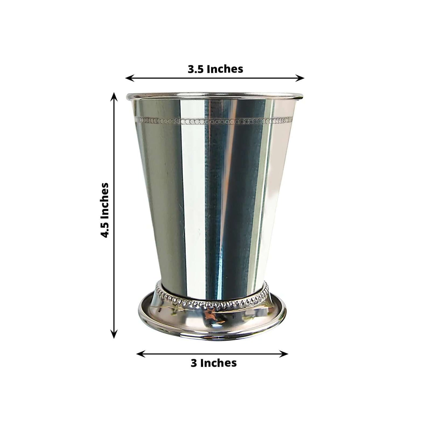 Mint Julep Cup Vase Stainless Steel Silver - Perfect for Flower Arrangements and Event Decor 4.5"