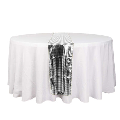 Mirror Foil 12"x108" Table Runner Silver - Shiny Metallic Party Table Decor