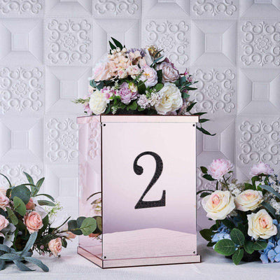 Decorative Rhinestone Number "2" Stickers, Glitter Adhesive Craft Numbers Black DIY Sparkle Embellishments 6"